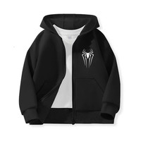 Boys Hoodies Sweatshirts Cartoon Spider Kids Outwear Zipper Hooded Clothes Fall 2024 New Children's Jacket