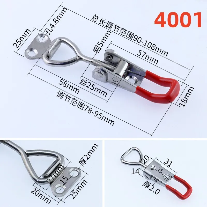 2/4/6/8 Pcs Adjustable Quick Release Clamp Anti-Slip Push Pull Toggle Clamp Toolbox Case Metal Toggle Latch Catch Clasp Tools