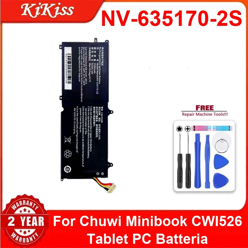 Аккумулятор Nv-635170-2S 4200 мАч для Chuwi Minibook CWI526, планшетный ПК, аккумулятор высокой емкости для ноутбука премиум-класса Аккумулятор Nv-635170-2S 4200 мАч для Chuwi Minibook CWI526, планшетный ПК, аккумулятор высокой емкости для ноутбука премиум-класса