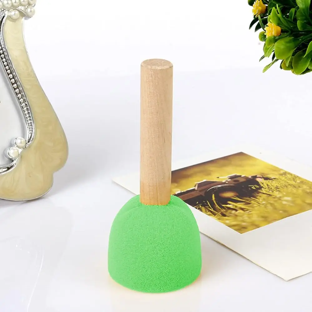 40 Pcs Assorted Size Round Sponges Brush Set, 4 Size Diy Paint Tools For Kids – Green