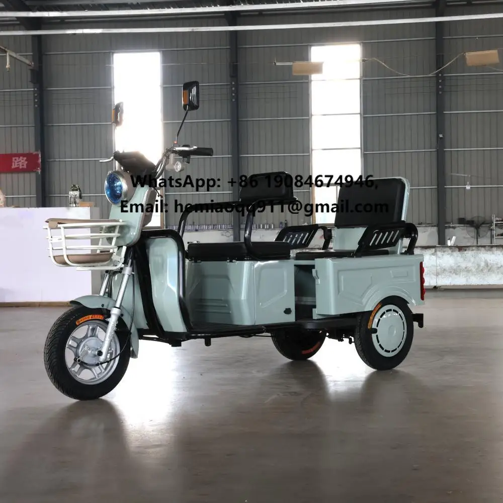 

Электрический трицикл 600 Вт, двухместный, с регулируемой открытой кабиной, бытовой мини-скутер со скоростью 30 км/ч и запасом хода 30 км