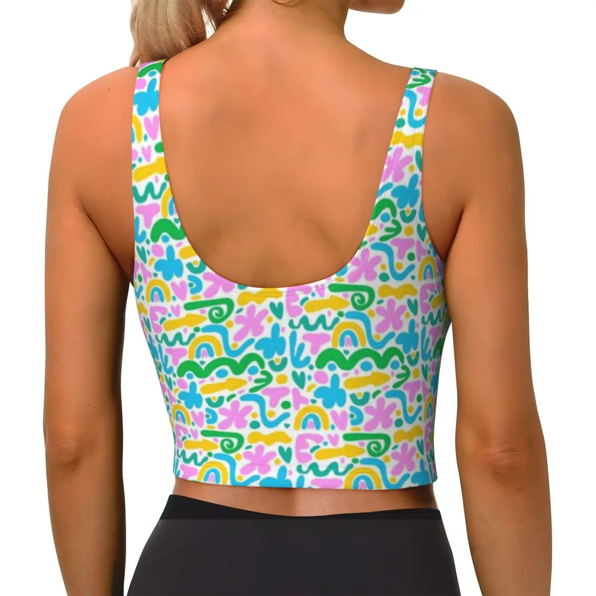 Adjustable Strap Camisole Colorful Abstract Memphis Pattern Playful Modern Aesthetic Post Gym Errands Everyday Camisole