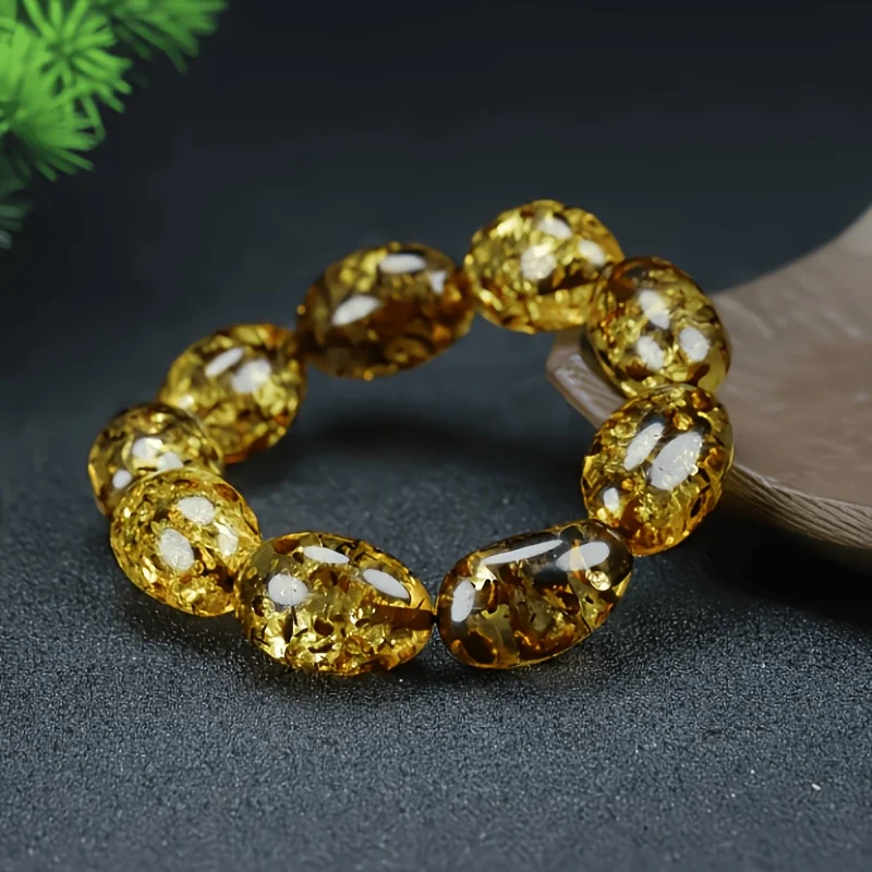 Beeswax bracelet, round bead single circle cultural play bracelet, popping texture oval bracelet.