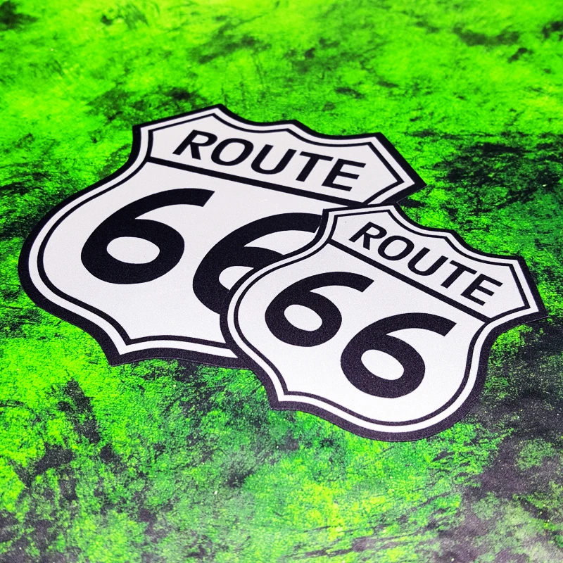 S309 Vinyl Car Stickers US Route 66 Reflective Waterproof Motorcycle Helmet Decals Whole Body Scratch Cove Patches Fashion