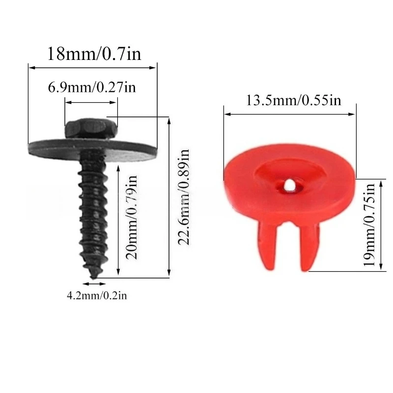 20pcs Engine Lower Guard Cover Clips Lower Shield Cover Screws Suitable for Ford Focus MK2 and Mondeo