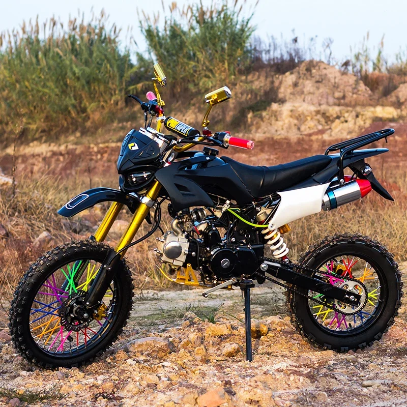 Gasoline Motorcycles 125 Cc Kick And Electric Start Off Road Dirt Bike Adult 4 Stroke Big Wheel Dirt Bike For Sell