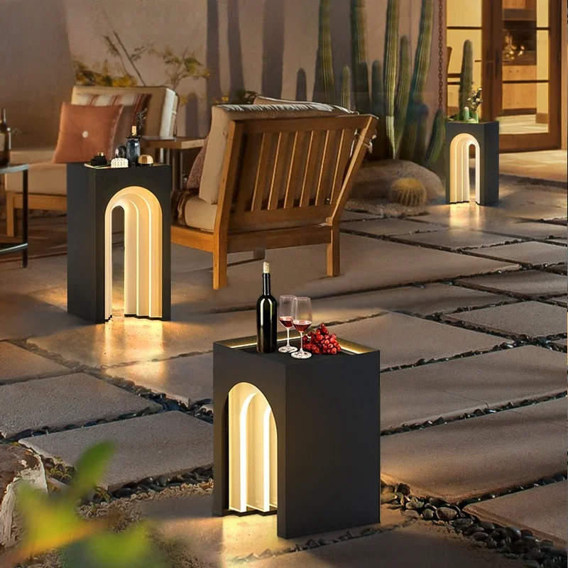 Outdoor Lawn Solar Garden  Villa Terrace Light Waterproof Table Light Ambient Light Garden Floor