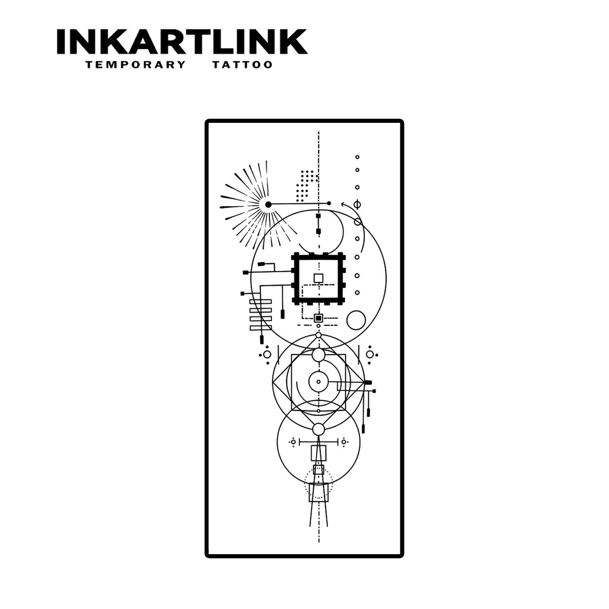 Geometric Design Temporary Tattoo,Lasts To 15 Days New Technology Magic Waterproof Semi Permanent Sticker.