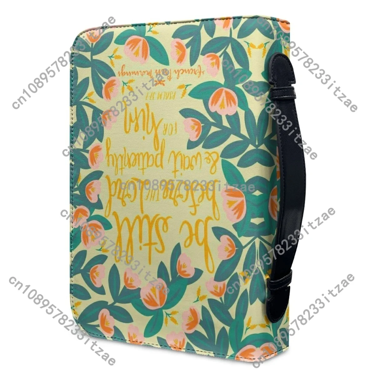 Women's Handbag New Bible Hymns Print Bible Storage Bags Customized Genuine Leather Bible Cover Case Zipper Handle Christian Bag view 3
