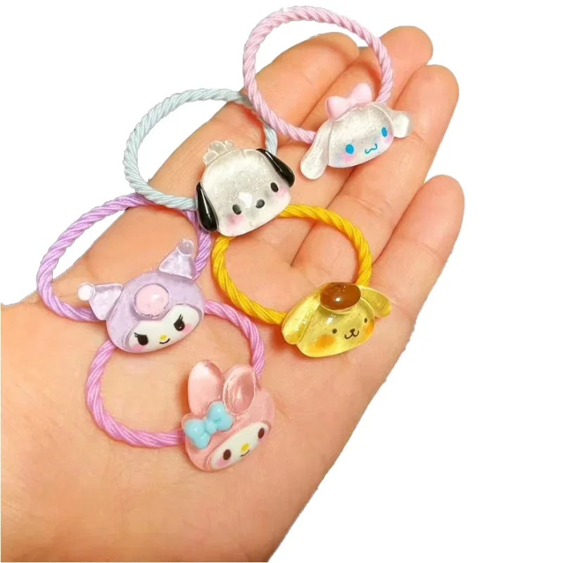 

10 шт., маленькие резинки «Hello Kitty», Sanrio, персонаж аниме, Куроми, маленькая веревка для волос, аксессуары для девочек, праздничный подарок