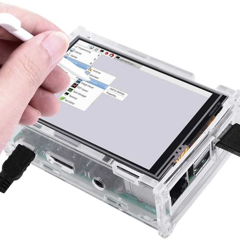 เคสอะคริลิกหน้าจอแสดงผลแบบสัมผัสขนาด3.5นิ้วความละเอียด320X480สำหรับ4B Raspberry Pi/3B +