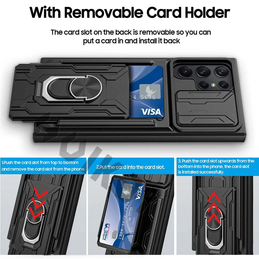HUIKAI Shockproof Protective Case For Samsung Galaxy S22 Ultra S21 Ultra S20 FE Note 20 Ultra A13 A32 A73 A52 A22 Camera Covers image 4