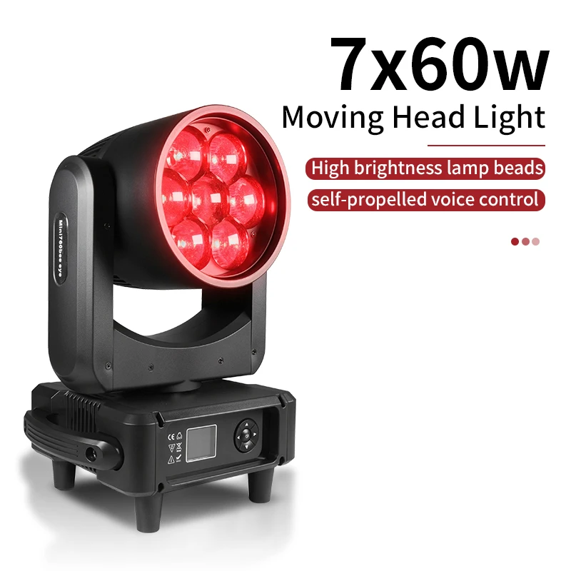 

7x60W 6in1 RGBWA UV zoom moving head light with aperture DMX suitable for nightclubs DJ disco parties bars Christmas stages