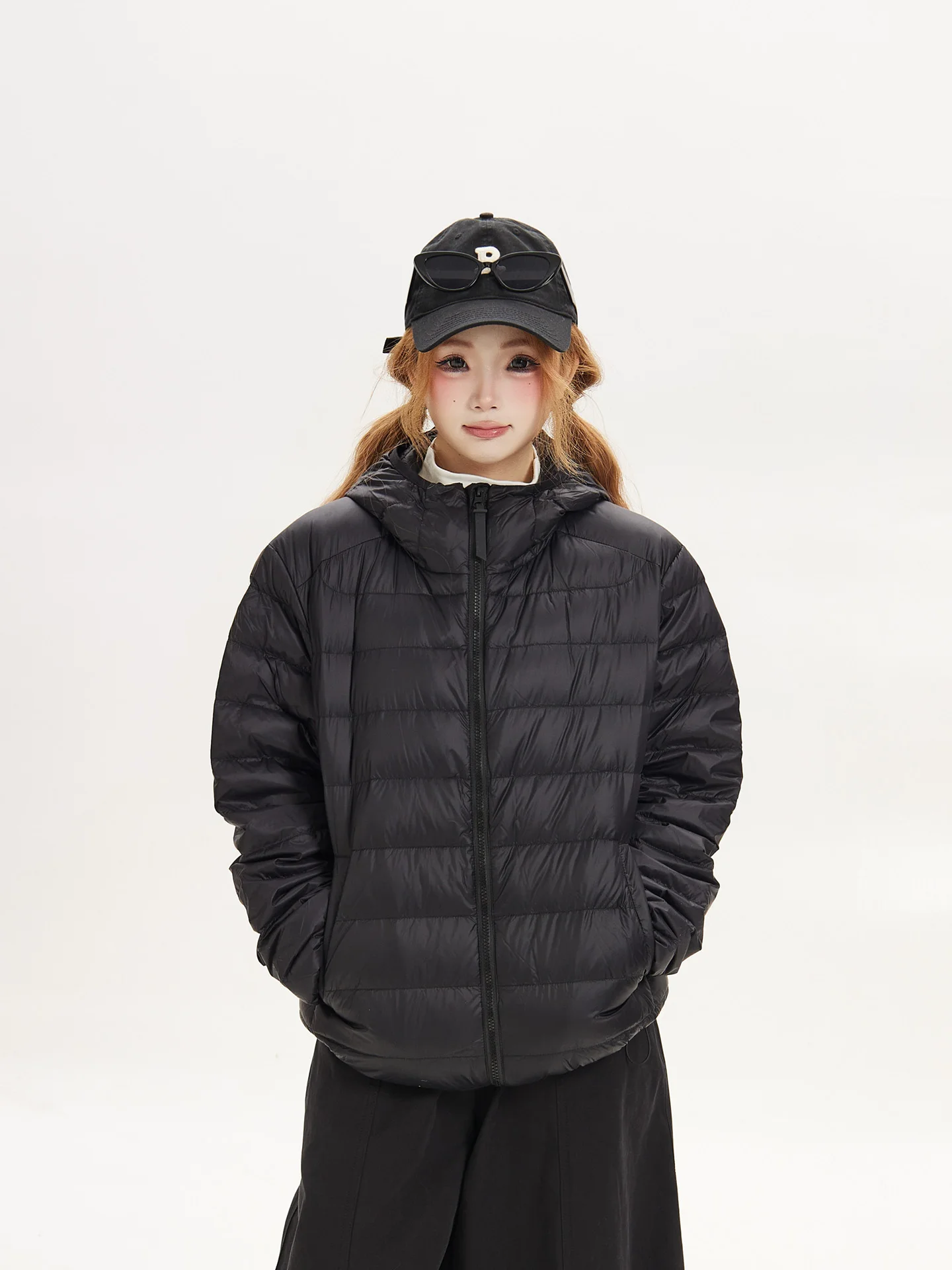 Lightweight Hooded Duck down Jacket Women's Commuter Style Regular Fit Outerwear Trendy Ant Brand Polyester Fabric Warmth