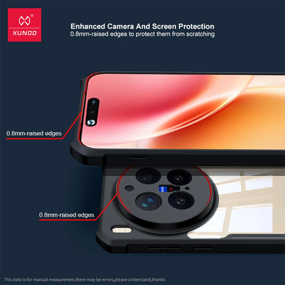 Чехол Xundd для VIVO X300 X300 Pro Ultra, подушка безопасности, чехол с защитой от падения, акрил + TPU, задняя полоска, прозрачный чехол с магнитной подставкой