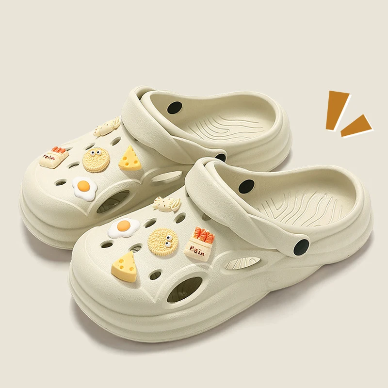 

BASATU Women Garden Clogs Thick Platform Sandals Hollow Out Sandals Solid Color Non-slip Soft Sole Beach Shoes Summer Slippers