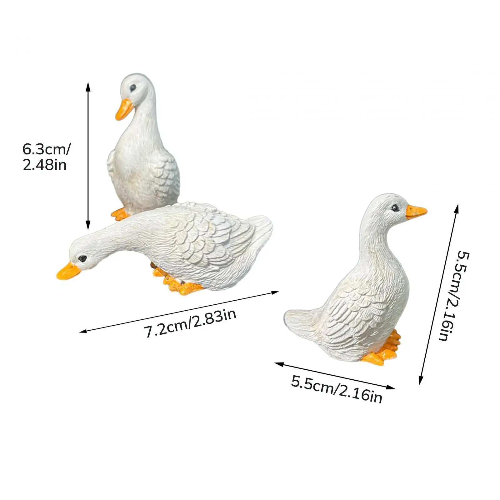 3 Pieces Desktop Ornaments Resin Animal Figurines Sculptures Garden Decor for Landscape Courtyard Room Farmhouse Outdoors