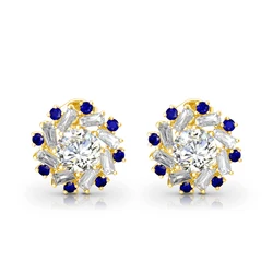 Luxury Designer 2ct Moissanite Earrings With Certificate Yellow Gold Jewelry For Women 100% Pass Diamnd Tester Trenging Gift Hot