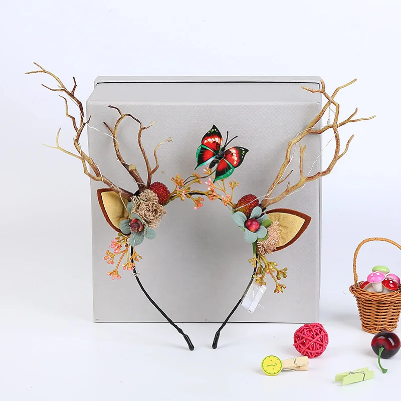 6Pc Mini Artificial Plants Antlers Twigs DIY Headwear Accessories Christmas Decoration Fake Coral Tree Branch Home Flower Layout