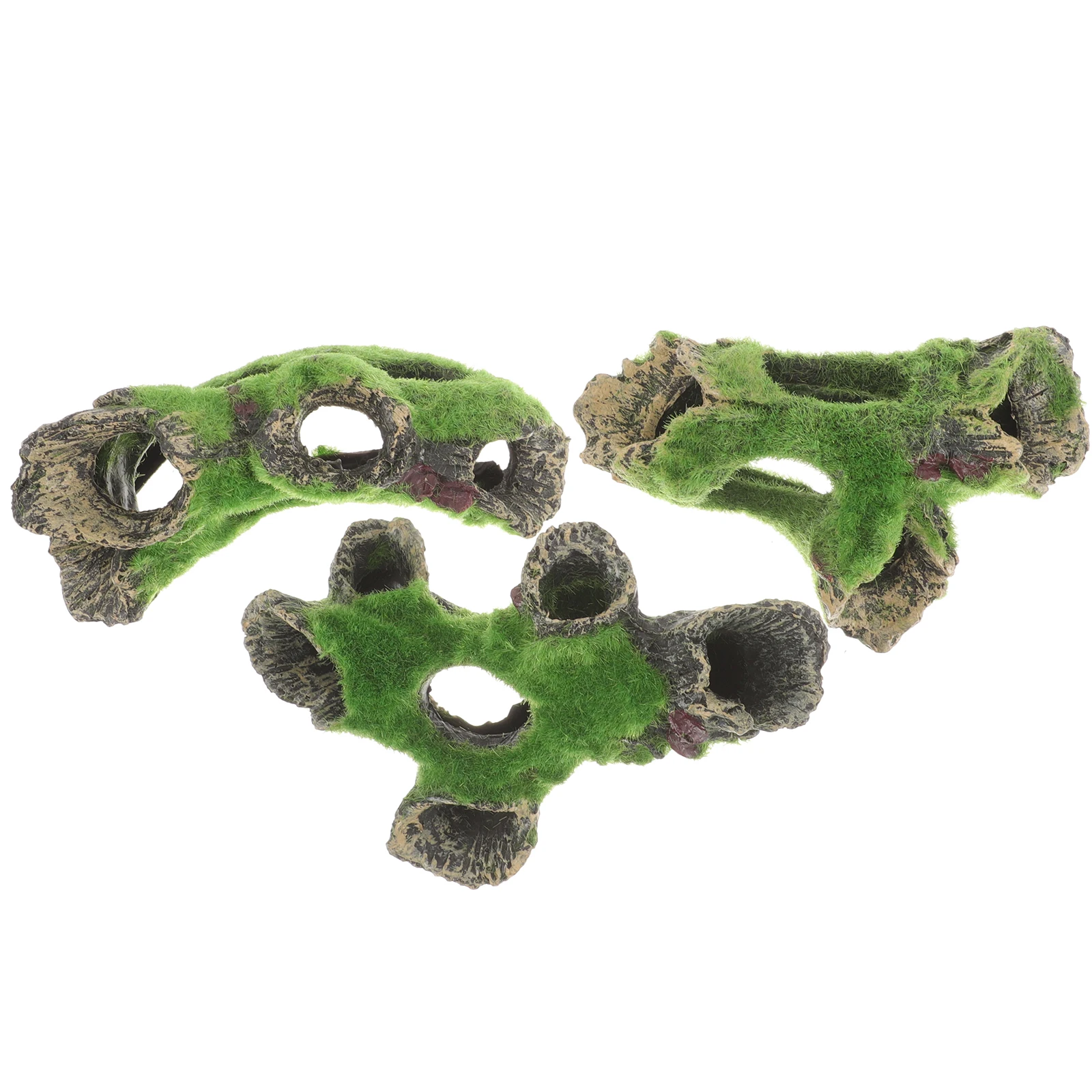 

3 Pcs Fish Tank Decor Artificial Tree Roots Stump Hideout Aquarium Trunk Underwater Landscape Accessory Pet Supplies