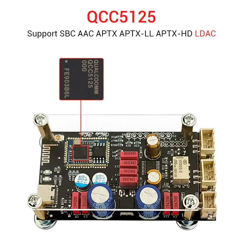ZK-QCC クアルコム QCC5125 Bluetooth 5.1 ロスレス デコーディング ボード APTX LDAC オーディオ デコーダ ボード ホット