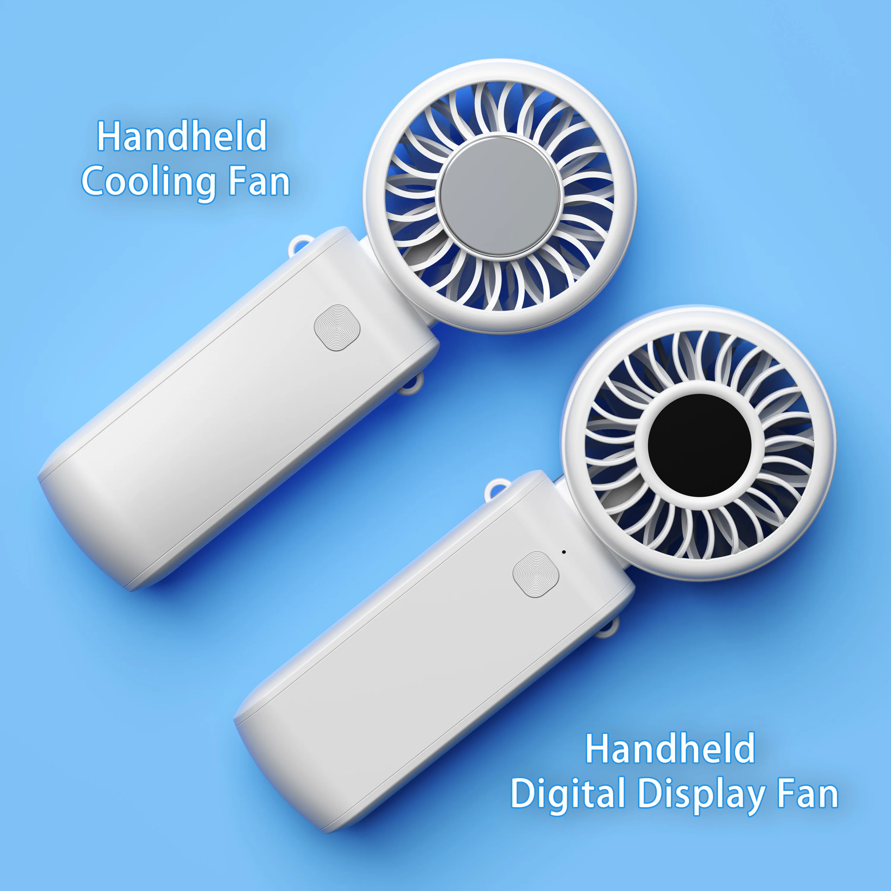 Foldable Mini Fan w/ LED Display & USB Charging, 3-in-1 Portable Handheld/Neck/Desk Fan for Outdoor, Camping, Travel & Summer