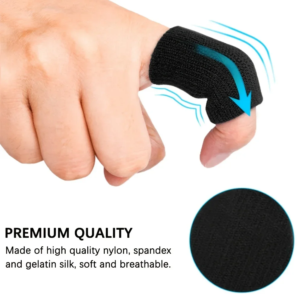 5pcs High-Elasticity Finger & Thumb Support Sleeves - Breathable Nylon Blend Compression Wraps with Targeted Joint Relief