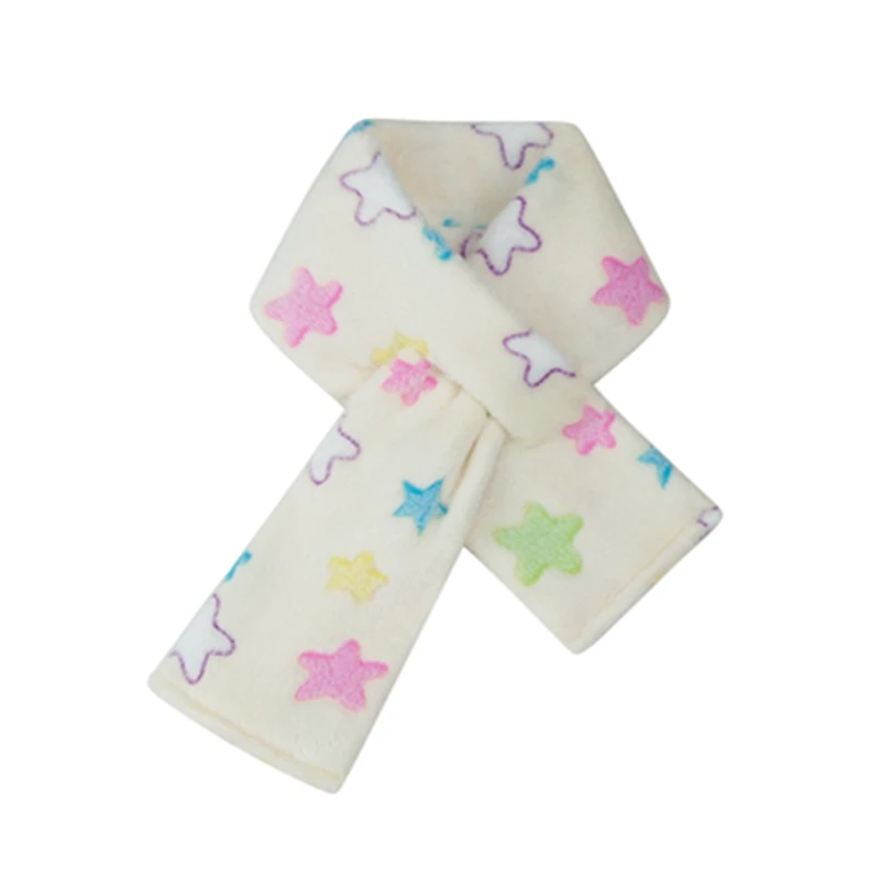 Kukeita Japanese Harajuku Lovely Pink Beige Green Star Scarf Women Girls Autumn Winter Warm Soft Plush Scarves Streetwear