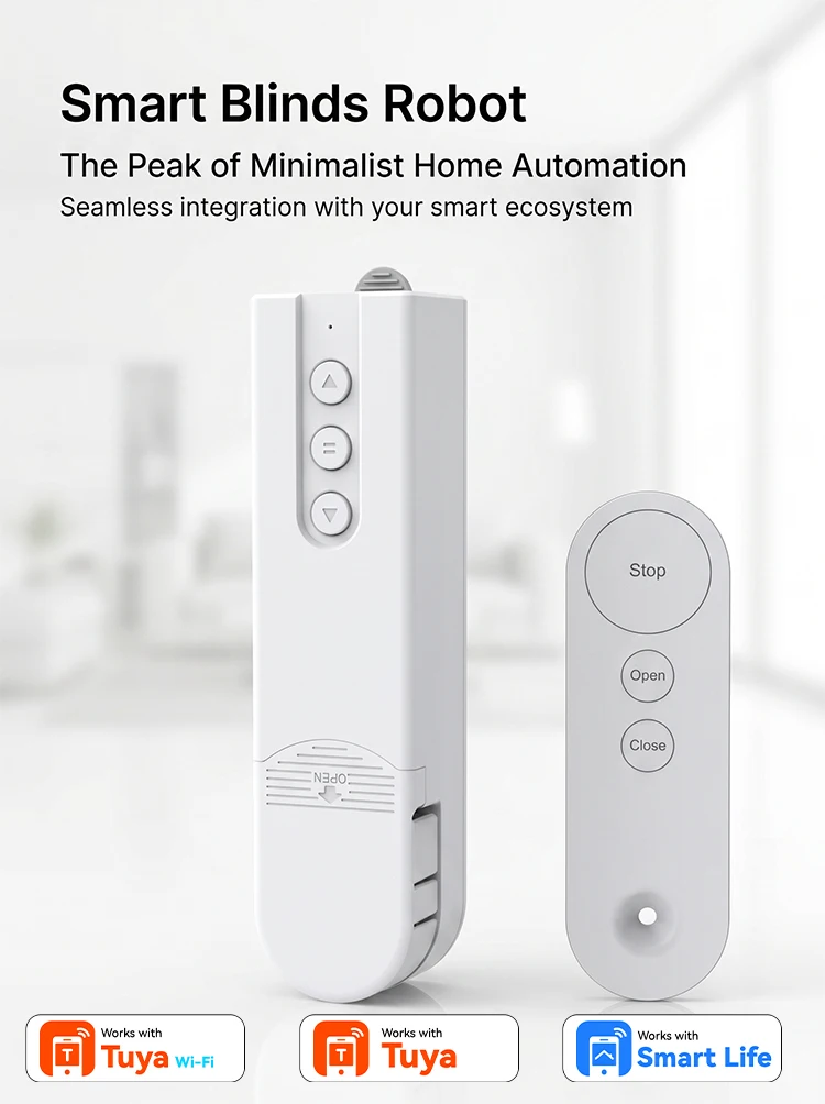WLAN-Smart-Rolladenmotor Automatische Fensterrollos Intelligenter Jalousien-Roboter Fernbedienung Sprachsteuerung Kompatibel mit Tuya Alexa Google Home – Detail 1