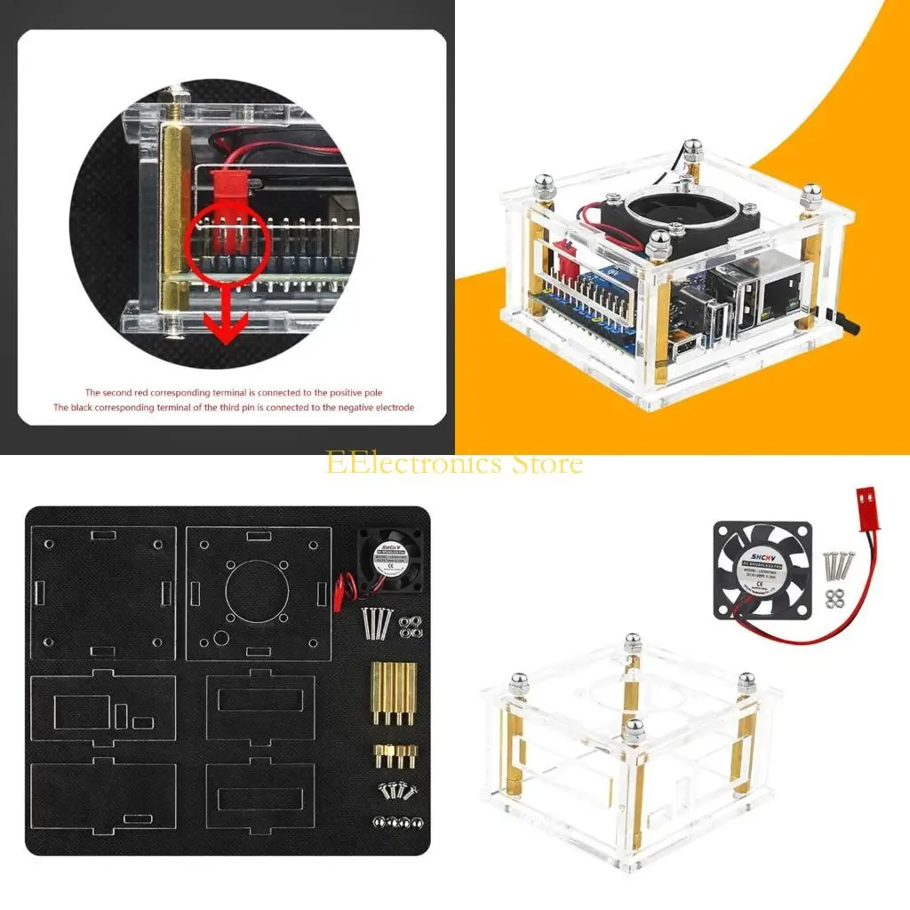 

B03C Universal Acrylic Case for Orange Pi 3 Development Board Enclosure Protective Shells Easy Accesses to All Ports