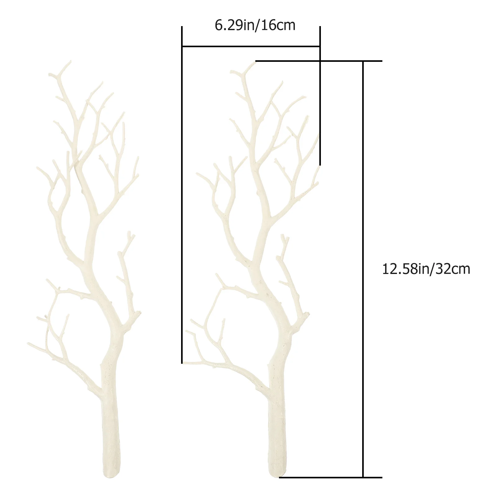 2 Pcs Dry Branches Faux for Vase Artificial Tree Willow Emulation Fake Antler Ornament Wedding Decorations Plant Birch Twigs