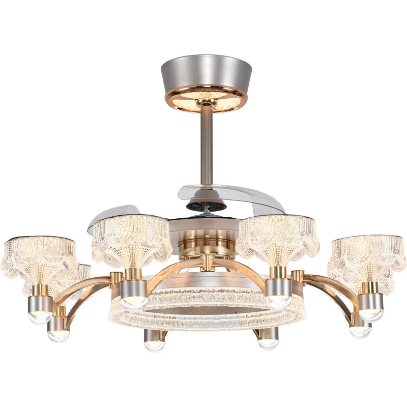 Living room invisible fan light Italian light luxury advanced sense intelligent frequency conversion dining room ceiling fan lar