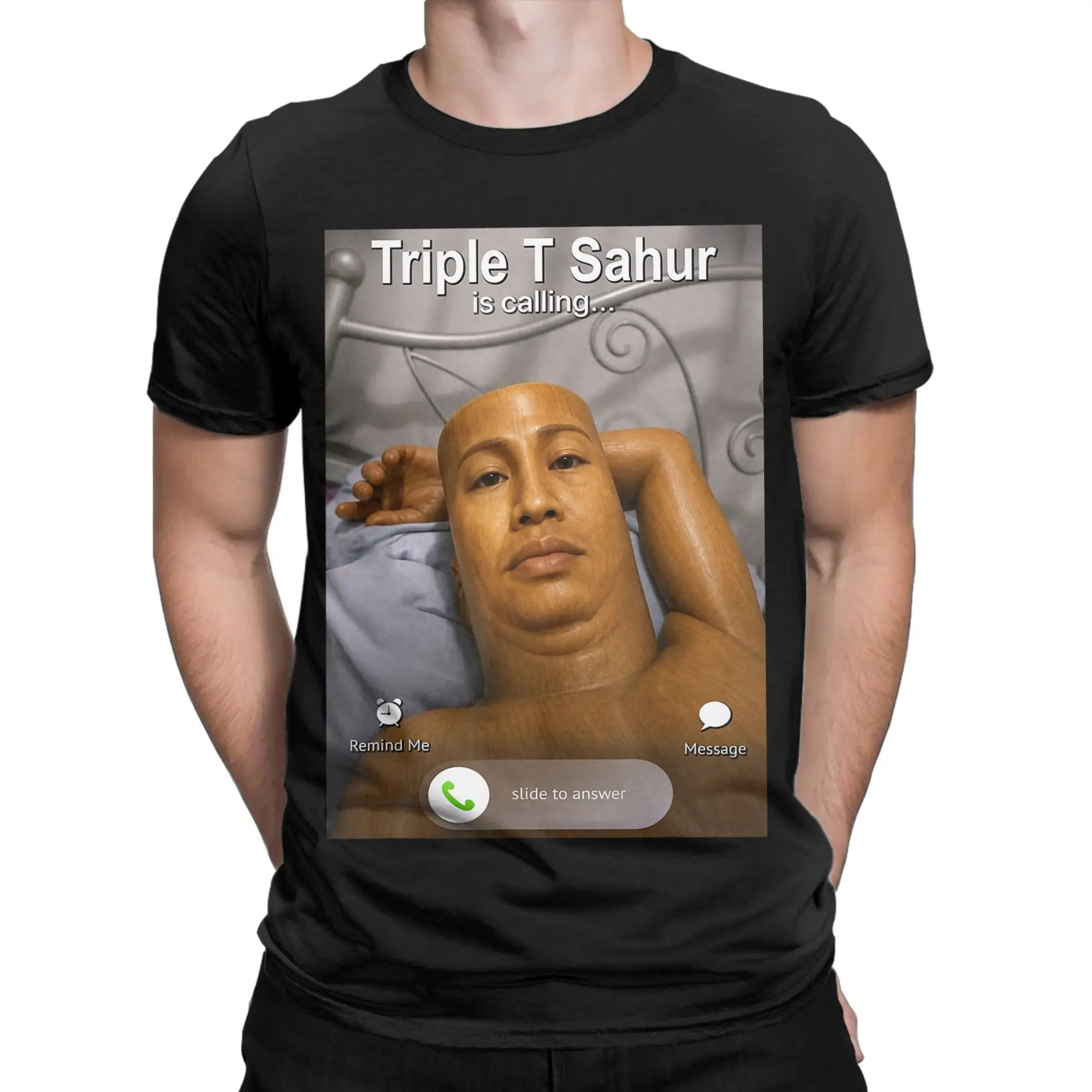 Funny Triple T Sahur Is Calling Funny Brainrot Meme  T Shirt Beach  Funny T Shirts 100% Cotton Harajuku Tee Shirt For Man Tees