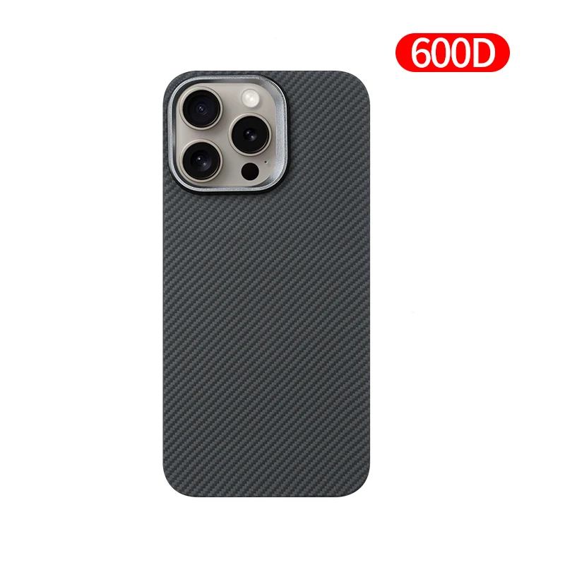 DIXSG Für iPhone 15 Pro Max/iPhone 15 Pro Carbon Hülle Kevlar 600D Aramidfaser ultradünne Hardcover magnetisch schwarz Schlank hellrot 9