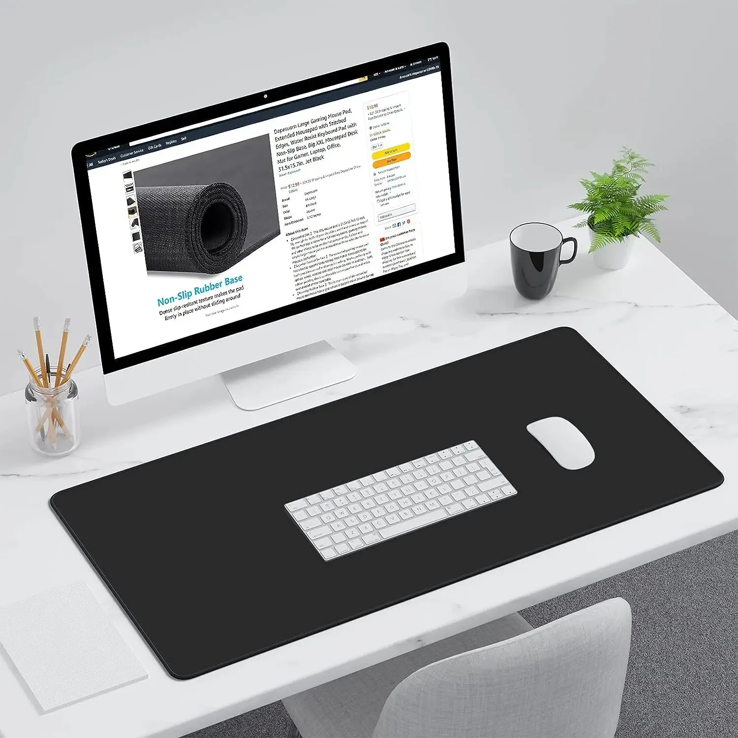 

Simple Solid Color Gaming Mouse Pad Black Computer Laptop Keyboard Mousemat XXL Large Mousepad Gaming Non-slip Office Desk Mats