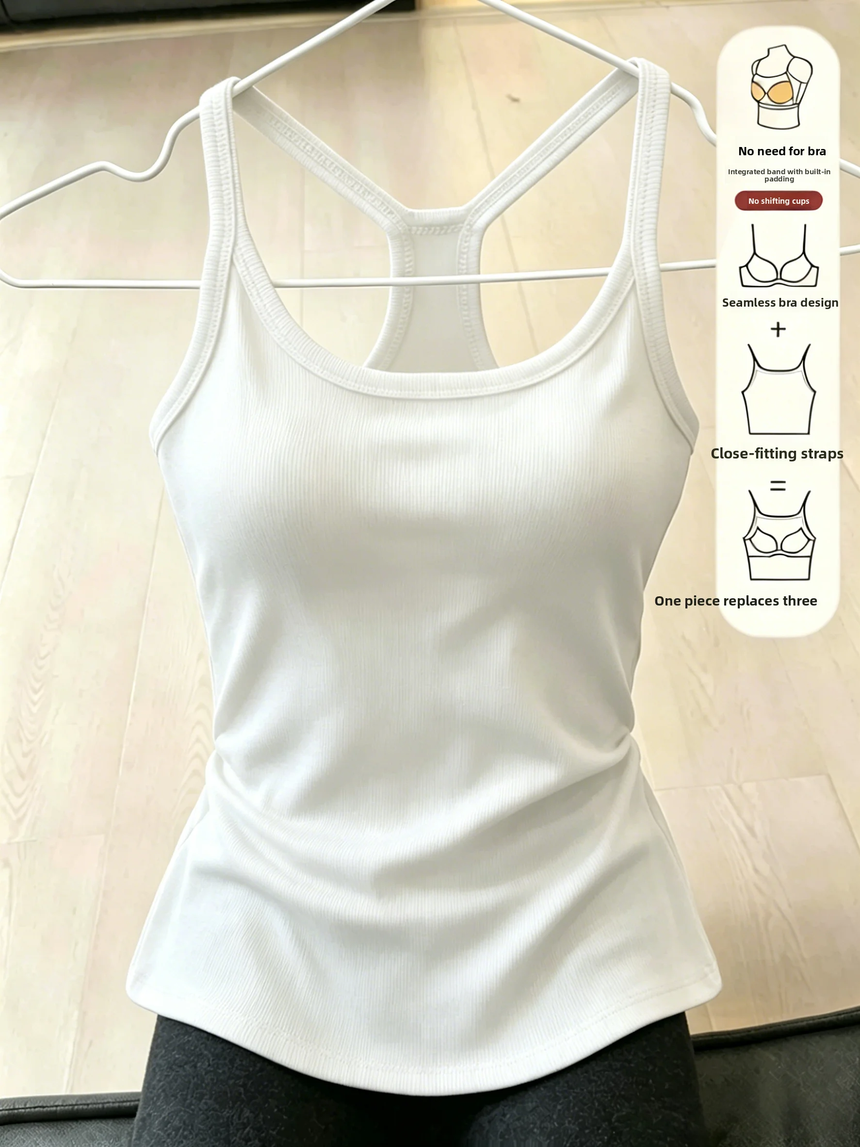 95 Cotton Halter Neck Vest Women's Slim Fit Base Layer Tank Top Spring Summer New Style Outerwear Inner Match Beautiful Back
