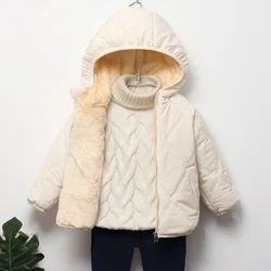 Baby Kids Coats Winter Thicken Jackets For Boys Warm Plush Outerwear Girls Fur Hooded Jackets Toddler Children Clothes Snowsuit