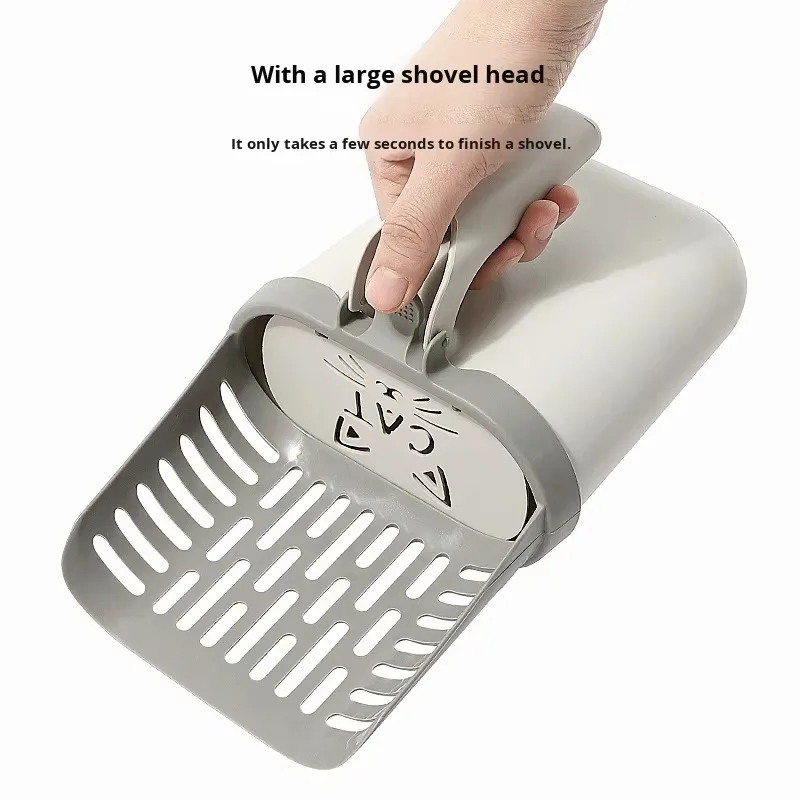 

Cross-Border New Modern Large Capacity Plastic Cat Litter Scoop with Integrated Design and Storage Box