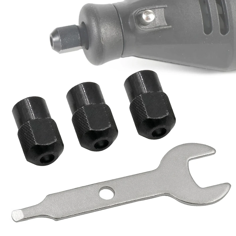 3pcs/set Small Drill Chuck 8X0.75mm Chuck Nut For Rotary Tool Drill Bits Chucks Adapter Wrench Power Tools Engraver Accessories