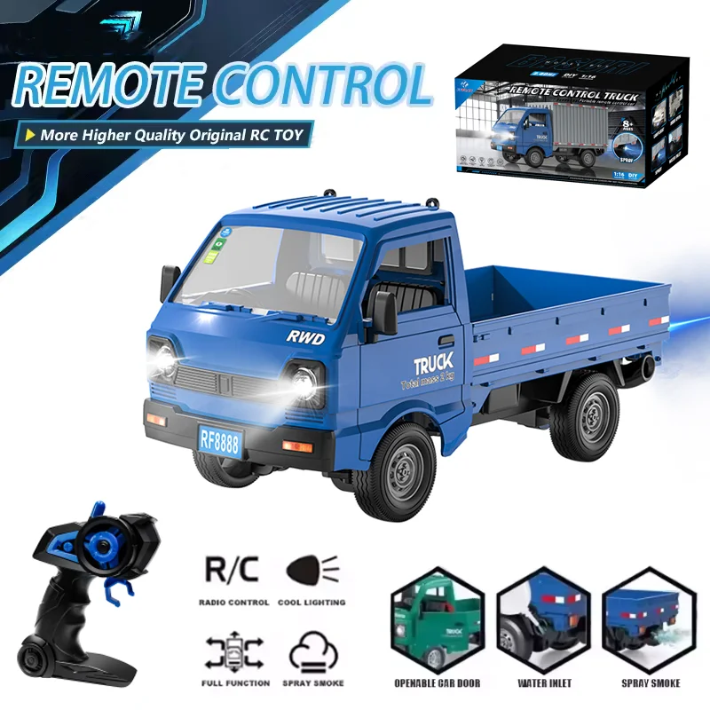 KF21 2.4G Simulation Drift RC Car Climbing Spray Truck 1∶16 LED Light Haul Cargo Remote Radio Control Electric Toys For Children
