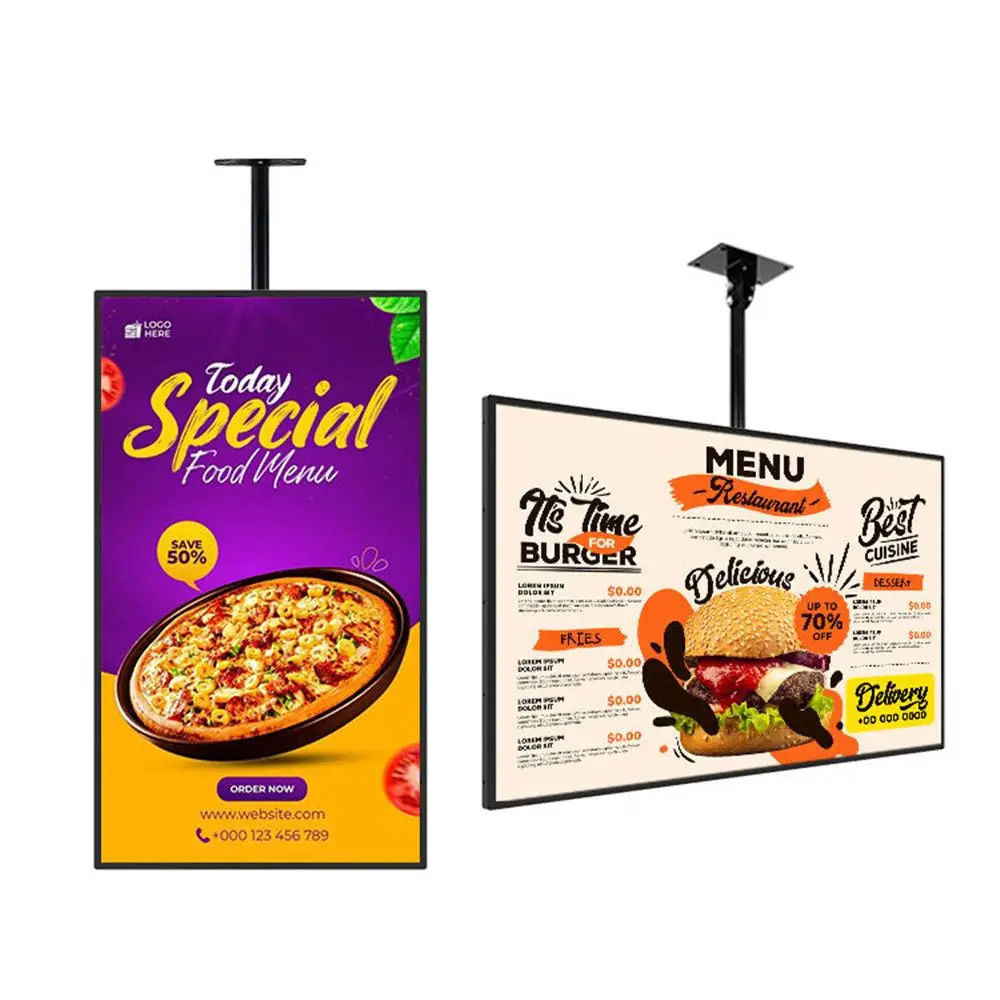 Ultra-Narrow 55 Inch LCD Advertising Screen Wall-Mounted Digital Signage Board For Indoor Video Applications