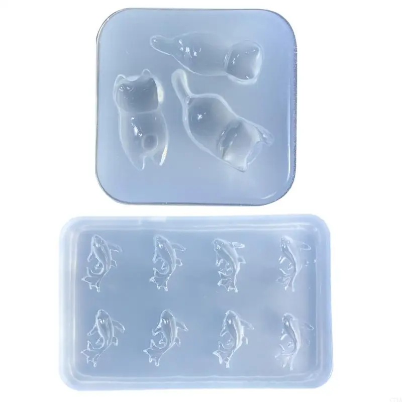 Molde joias gato molde silicone durável molde para peixes dourados para o bolo fabricando c71a