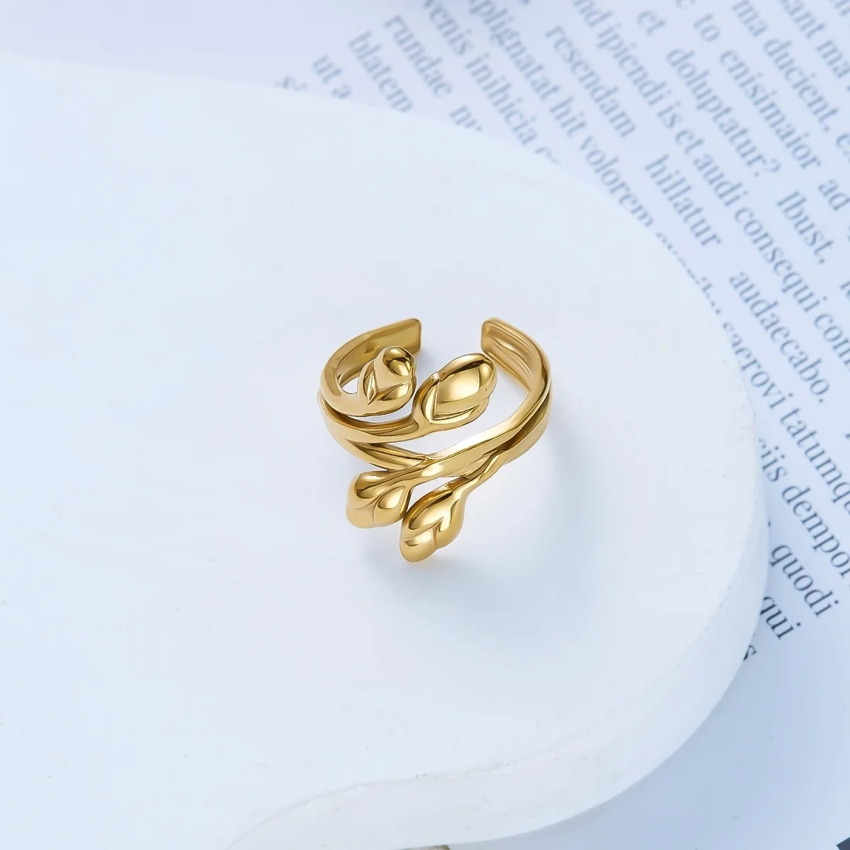 Vintage-Ringe mit Blumen-, Ranken- und Blattmotiven, spiralförmig gewickelt, mit Schlangenmuster, für Damen und Herren, aus Edelstahl, geometrische Ringe, Schmuck. – Detail 23