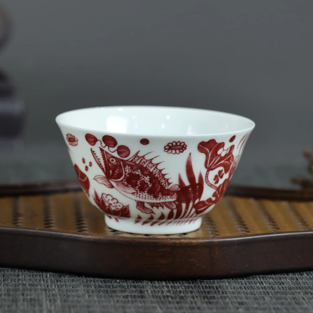 

Jingdezhen Antique Ceramics Single Cup Tea New Chinese Style Tureen Glazed Red Bowl Pressure Bottle Wholesale