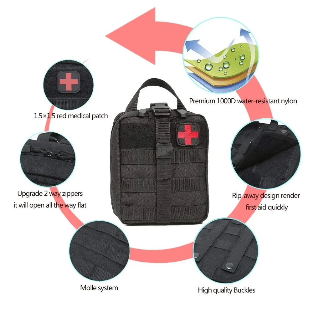 Camping Equipment First-aid Kit Emergency Tactical Outdoor Military Survival Travel Bag Empty Kit Bag Storage Container Paramedi