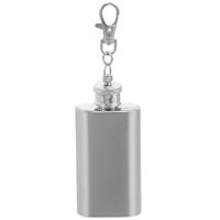 Stainless Steel Flask 2 Flat Lid Jug With Keychain Ounces Pocket Whiskey Bottle Flat Lid Leakproof Keychain Lightweight Portable