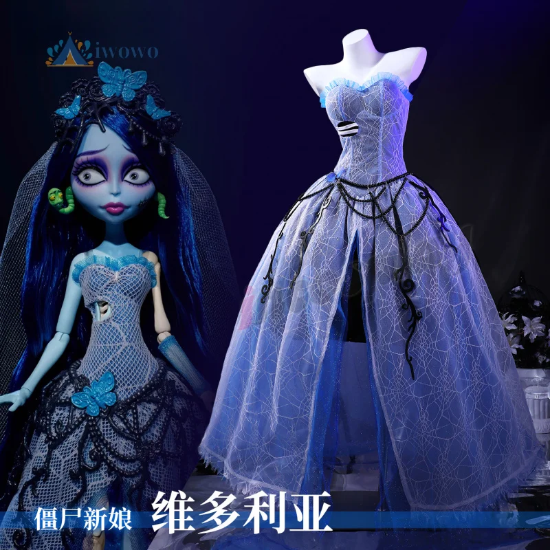 

Tim Burton's Corpse Bride Cosplay Victoria Everglot Costume Wedding Uniform Halloween Carnival Party Christmas PlayRole Clothes