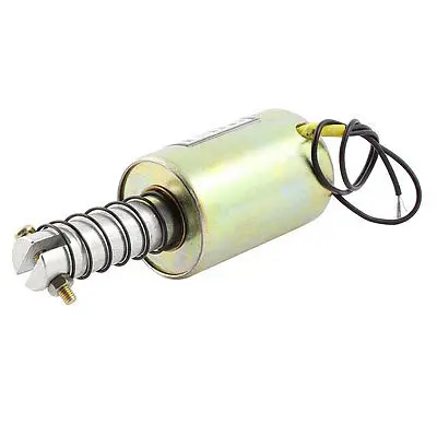 DC12V Pull Type Wired Spring Plunger Solenoid Electromagnet 10mm/4.5kg 0mm/8kg