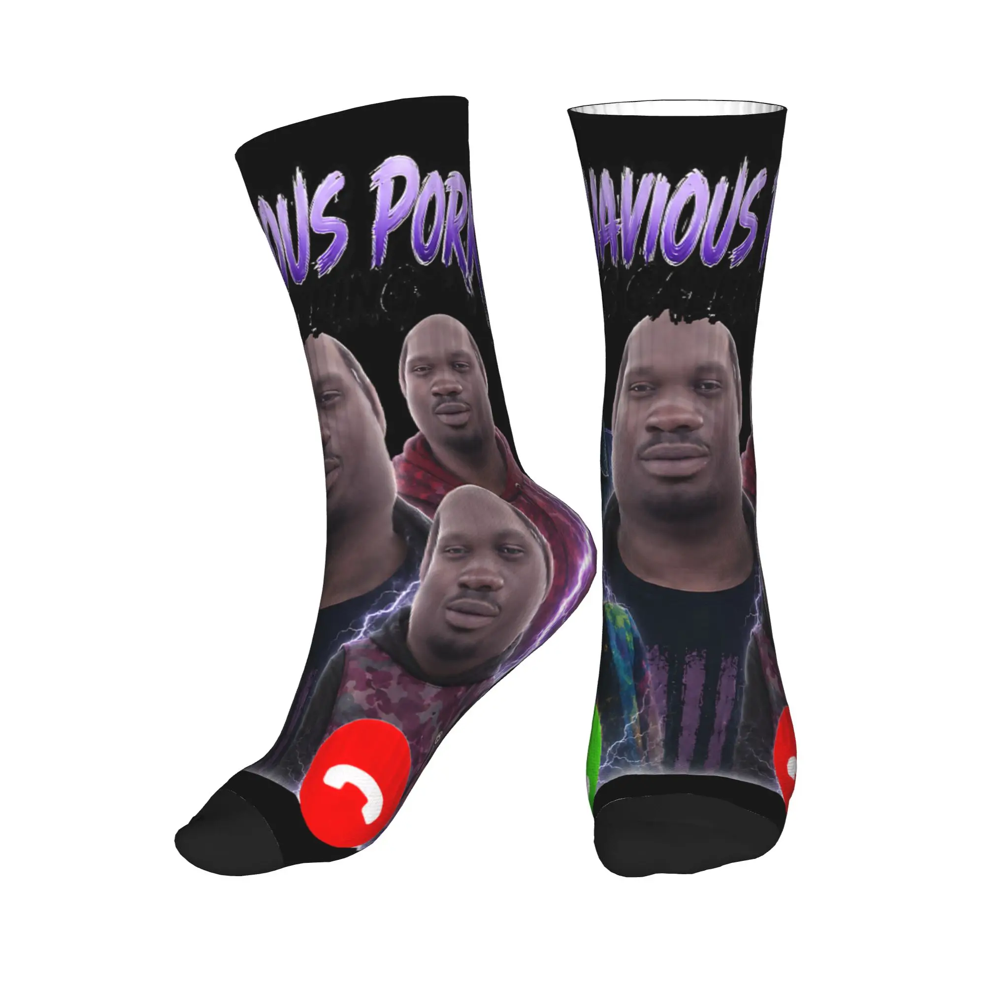 Dequavious Pork is Calling Cursed Memes Bootleg Memes Stockings Women Men Socks Gothic Socks Autumn Running Non Slip Socks