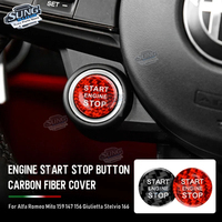 Real Hard Carbon Fiber for Alfa Romeo 147 156 159 Giulia Stelvio Accessories Car Engine Start Stop Button Cover Ignition Sticker